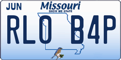 MO license plate RL0B4P