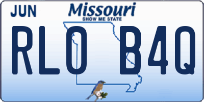 MO license plate RL0B4Q