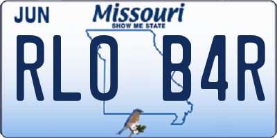 MO license plate RL0B4R