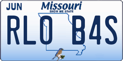 MO license plate RL0B4S