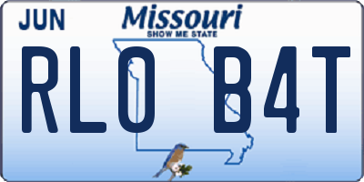 MO license plate RL0B4T