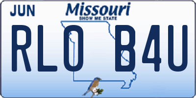 MO license plate RL0B4U