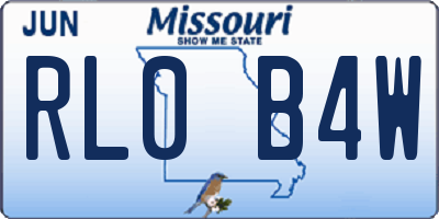 MO license plate RL0B4W