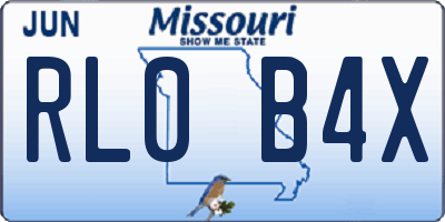 MO license plate RL0B4X