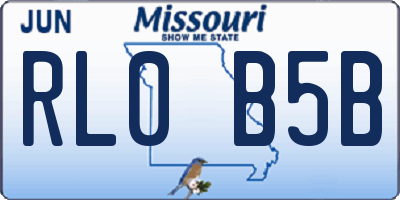 MO license plate RL0B5B