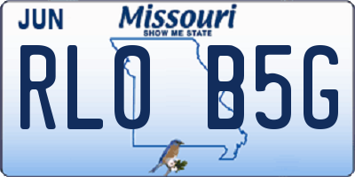 MO license plate RL0B5G