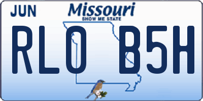 MO license plate RL0B5H