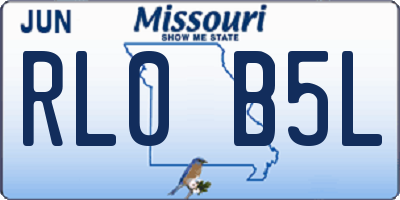 MO license plate RL0B5L