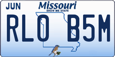 MO license plate RL0B5M
