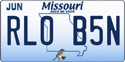 MO license plate RL0B5N