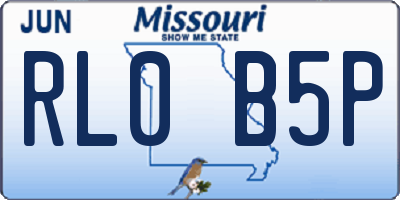 MO license plate RL0B5P