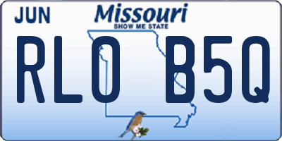 MO license plate RL0B5Q