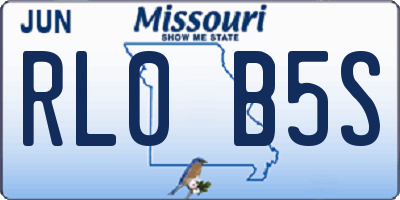 MO license plate RL0B5S