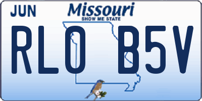 MO license plate RL0B5V