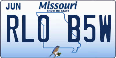 MO license plate RL0B5W