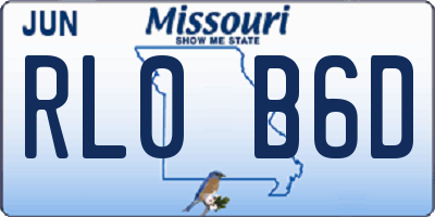 MO license plate RL0B6D