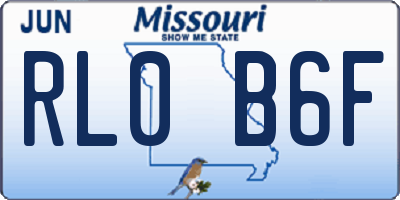 MO license plate RL0B6F