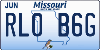 MO license plate RL0B6G