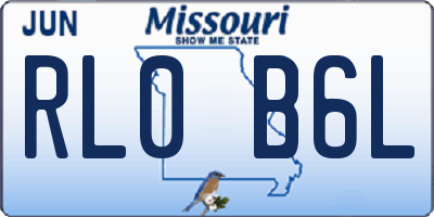 MO license plate RL0B6L