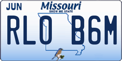 MO license plate RL0B6M