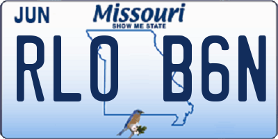 MO license plate RL0B6N