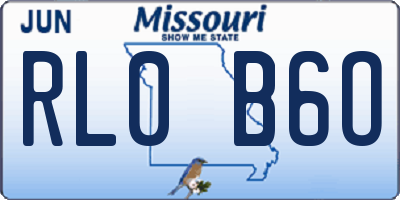 MO license plate RL0B6O