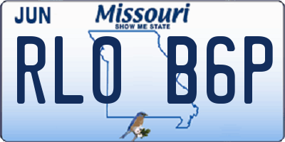 MO license plate RL0B6P