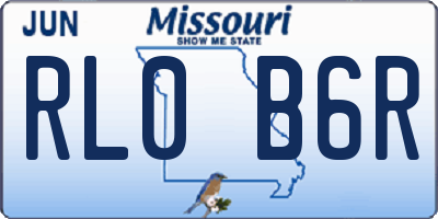 MO license plate RL0B6R