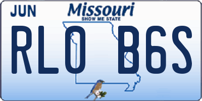 MO license plate RL0B6S