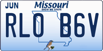 MO license plate RL0B6V