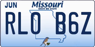 MO license plate RL0B6Z