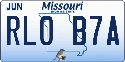 MO license plate RL0B7A