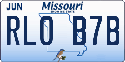 MO license plate RL0B7B