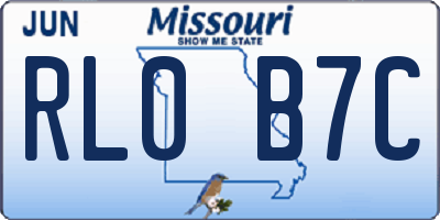 MO license plate RL0B7C