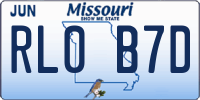 MO license plate RL0B7D
