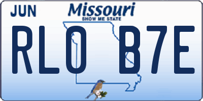 MO license plate RL0B7E