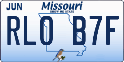 MO license plate RL0B7F