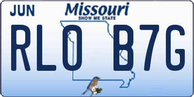 MO license plate RL0B7G