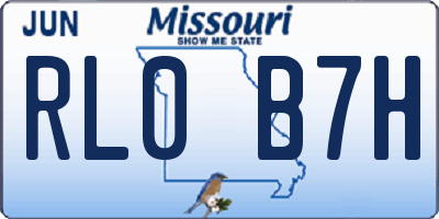 MO license plate RL0B7H