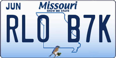 MO license plate RL0B7K