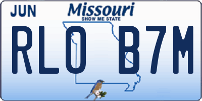 MO license plate RL0B7M