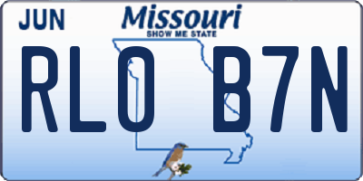 MO license plate RL0B7N