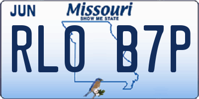 MO license plate RL0B7P