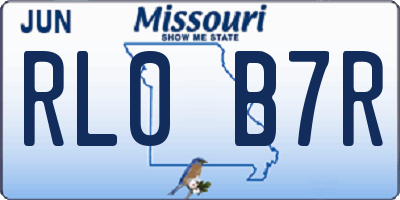 MO license plate RL0B7R