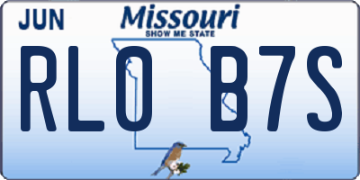MO license plate RL0B7S