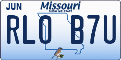 MO license plate RL0B7U