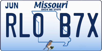 MO license plate RL0B7X