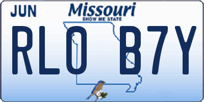 MO license plate RL0B7Y