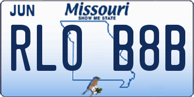 MO license plate RL0B8B
