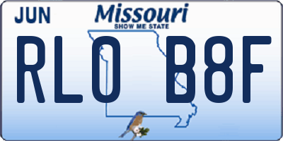 MO license plate RL0B8F